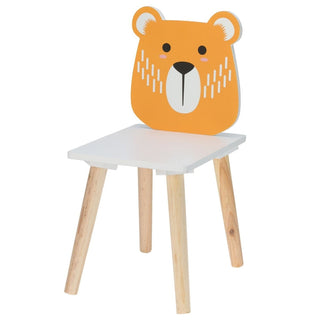 Children’s Wooden Bear Chair | Small Wooden Stool for Kids - 24x29.5x52cm