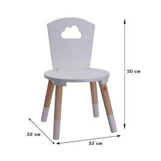 Children's Wooden Cloud Chair | Kids White Stool Small Round Seat for Nursery