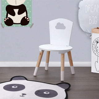 Children's Wooden Cloud Chair | Kids White Stool Small Round Seat for Nursery