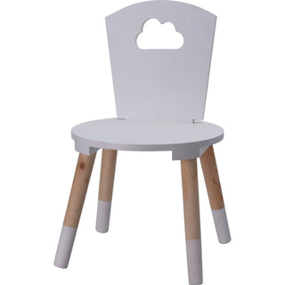 Children's Wooden Cloud Chair | Kids White Stool Small Round Seat for Nursery