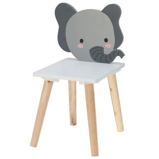 Children’s Wooden Elephant Chair | Small Wooden Stool for Kids - 24x29.5x52cm