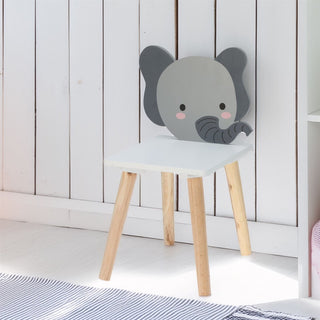 Children’s Wooden Elephant Chair | Small Wooden Stool for Kids - 24x29.5x52cm