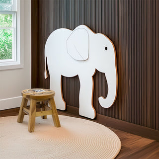 Children's Wooden Elephant Stool | Small Round Animal Footstool for Kids - 25cm