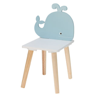 Children’s Wooden Whale Chair | Small Wooden Stool for Kids - 24x29.5x52cm