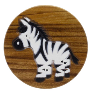 Children's Wooden Zebra Stool | Small Round Animal Footstool for Kids - 25cm