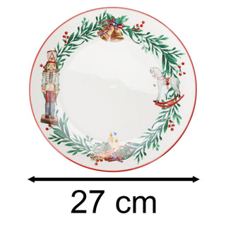 Christmas Nutcracker Plate | Traditional Festive Round Ceramic Plate - 27cm