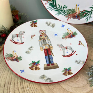 Christmas Nutcracker Side Plate | Traditional Festive Ceramic Snack Plate 19.5cm