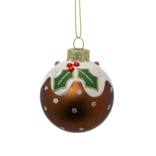 Christmas Pudding Bauble | Novelty Hanging Ornament for Christmas Tree - 6cm