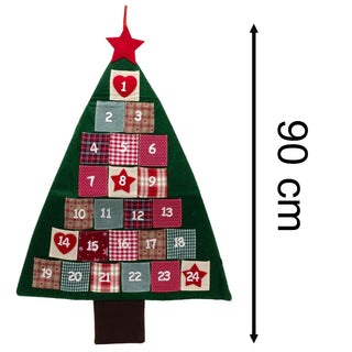 Christmas Tree Advent Calendar | Reusable 24 Pocket Advent Calendar - 90cm