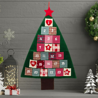 Christmas Tree Advent Calendar | Reusable 24 Pocket Advent Calendar - 90cm