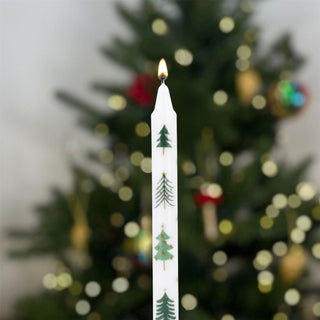 Christmas Tree Dinner Candle | Tall Unscented Taper Christmas Candle - 23cm