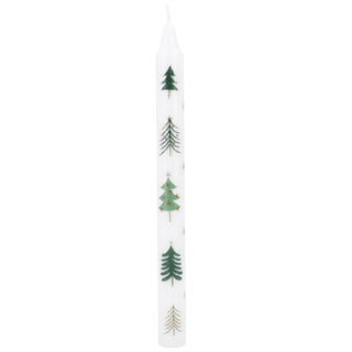 Christmas Tree Dinner Candle | Tall Unscented Taper Christmas Candle - 23cm