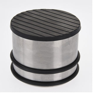 Chunky Stainless Steel Doorstop | Heavy Duty Silver Metal Door Stop - 9x8cm