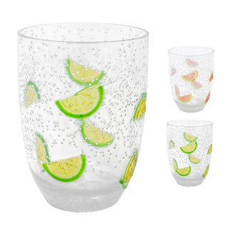 Citrus Fruit Tumbler Glass | Reusable Tumbler Plastic Drinks Glass - 430ml