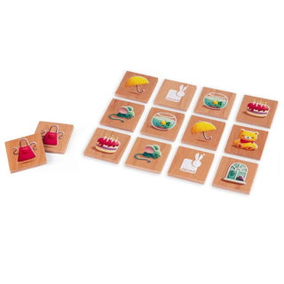 Janod First Words Memo Game | 40 Pc Wooden Pairs Kids Memory & Association Game