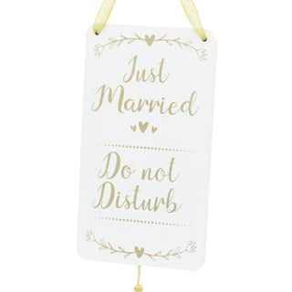 Newlyweds Just Married Wooden Door Hanger | Mr & Mrs Do Not Disturb Sign | Novelty Funny Wedding Honeymoon Gifts