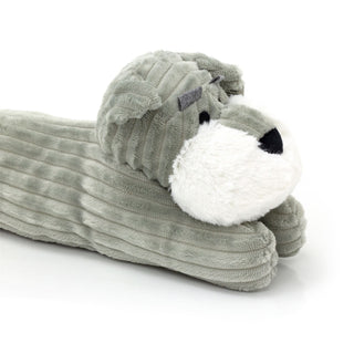 Grey Dog Draught Excluder | Ribbed Corduroy Fabric Dog Door Draft Excluder 85cm