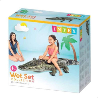 Intex Inflatable Crocodile Ride On Pool Float | Inflatable Pool Toys - 170x86cm