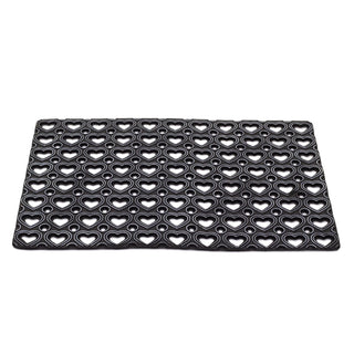 Hearts Rubber Doormat | Outdoor Heavy Duty Non-Slip Scraper Doormat - 40x60cm