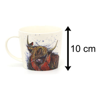 Handsome Highland Cow Coffee Mug | Ceramic Animal Tea Cup | Hot Drinks Mugs Cups