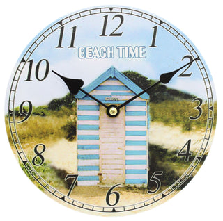 Nautical Wooden Wall Clock Beach Hut ~ Lovely Seaside Decoration