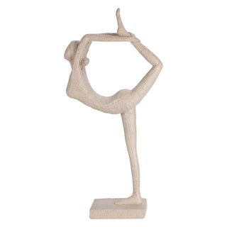 Elegant Yoga Lady Statue in Resin | Abstract Female Yoga Sculpture Ornament 31cm