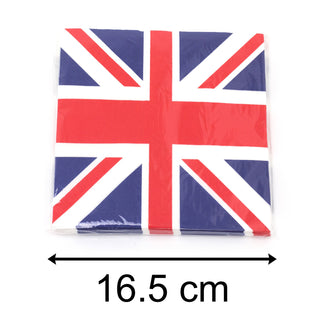 Pack Of 20 Union Jack Party Napkins | Set Of 20 Great Britain Union Jack Paper Napkins | Queens Platinum Jubilee Party Serviettes