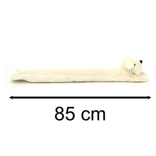 Cream Dog Draught Excluder | Ribbed Corduroy Fabric Dog Door Draft Excluder 85cm