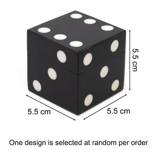 Dice Box with 8 Dice | Resin Dice - Shaped Storage Case Gaming Set - 5.5cm