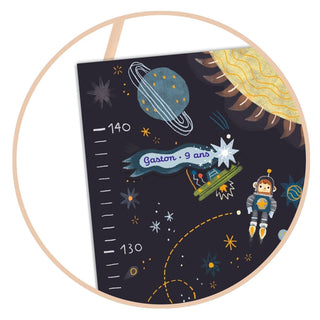 Djeco DD04051 Space Design Height Chart | Wall Hanging Measuring Height Chart