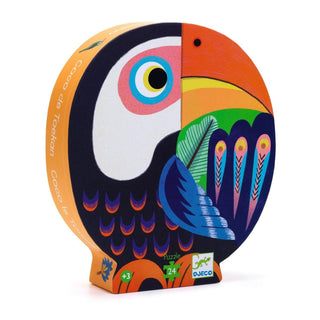 Djeco DJ07283 Silhouette Puzzles Coco the Toucan Bird Jigsaw Puzzle 24 Pieces