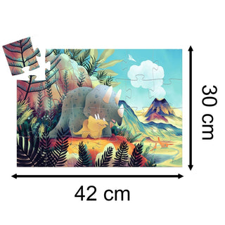 Djeco DJ07284 Silhouette Puzzles Teo the Dino Dinosaur Jigsaw Puzzle 24 Pieces