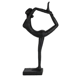 Elegant Yoga Lady Statue in Resin | Abstract Female Yoga Sculpture Ornament 31cm