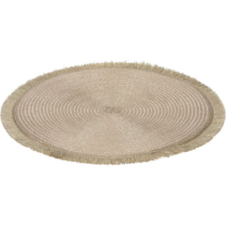 Champagne Gold Round Placemat | Woven Gold Shimmer Table Place Mat - 35cm