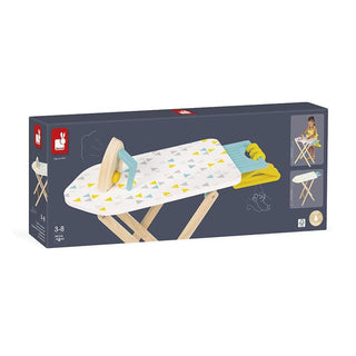 Janod Kids Adjustable Wooden Ironing Board Toy With Iron & Hangers | Age 3-8