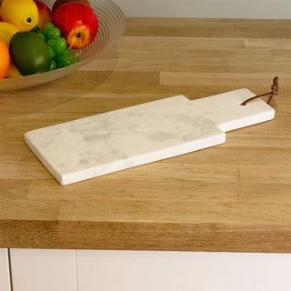 White Marble Chopping Board | Natural Stone Marble Rectangular Paddle - 32cm