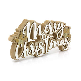 Merry Christmas Wooden Word Block | Festive Freestanding Wooden Letter Sign 30cm