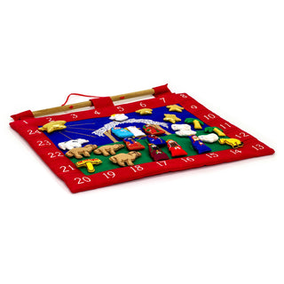 Fabric Nativity Advent Calendar | Reusable 24-Pocket Bethlehem Scene - 49x42cm