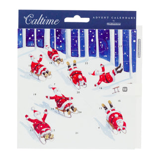 Santa's Sledging Adventure - Christmas Advent Calendar Greetings Card & Envelope