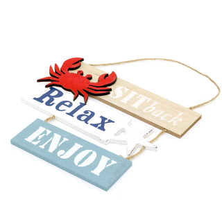 21cm Wooden Relax Hanging Seaside Sign | Nautical Decoration, Home Decoration