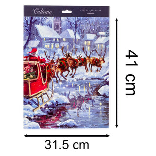 Santa Sleigh Christmas Advent Calendar | Picture Advent Calendar - 41x31.5cm