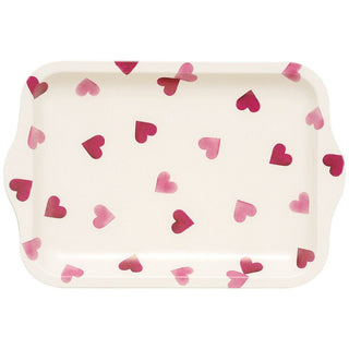 Emma Bridgewater Pink Hearts Small Tin Tray | Tea Tray With Handles - 24cm