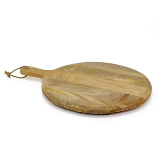 Extra Large Round Mango Wood Chopping Board | Kitchen Serving Platter - 60x46cm