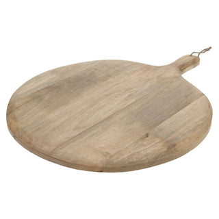 Extra Large Round Mango Wood Chopping Board | Kitchen Serving Platter - 60x46cm