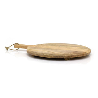 Extra Large Round Mango Wood Chopping Board | Kitchen Serving Platter - 60x46cm