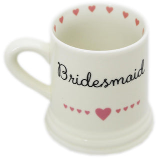 Boxed Ceramic Heart Wedding Favour Gift Mug ~ Bridesmaid