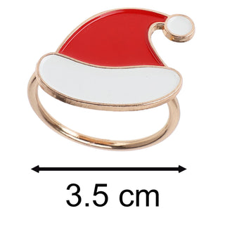 Set of 4 Santa Hat Christmas Napkin Rings | 4 Novelty Napkin Holders for Xmas