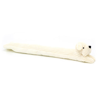 Cream Dog Draught Excluder | Ribbed Corduroy Fabric Dog Door Draft Excluder 85cm