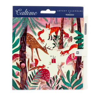 Woodland Friends - Christmas Advent Calendar Greetings Card & Envelope