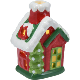 Ceramic LED Christmas House | Light Up House Christmas Village Ornament - 11cm